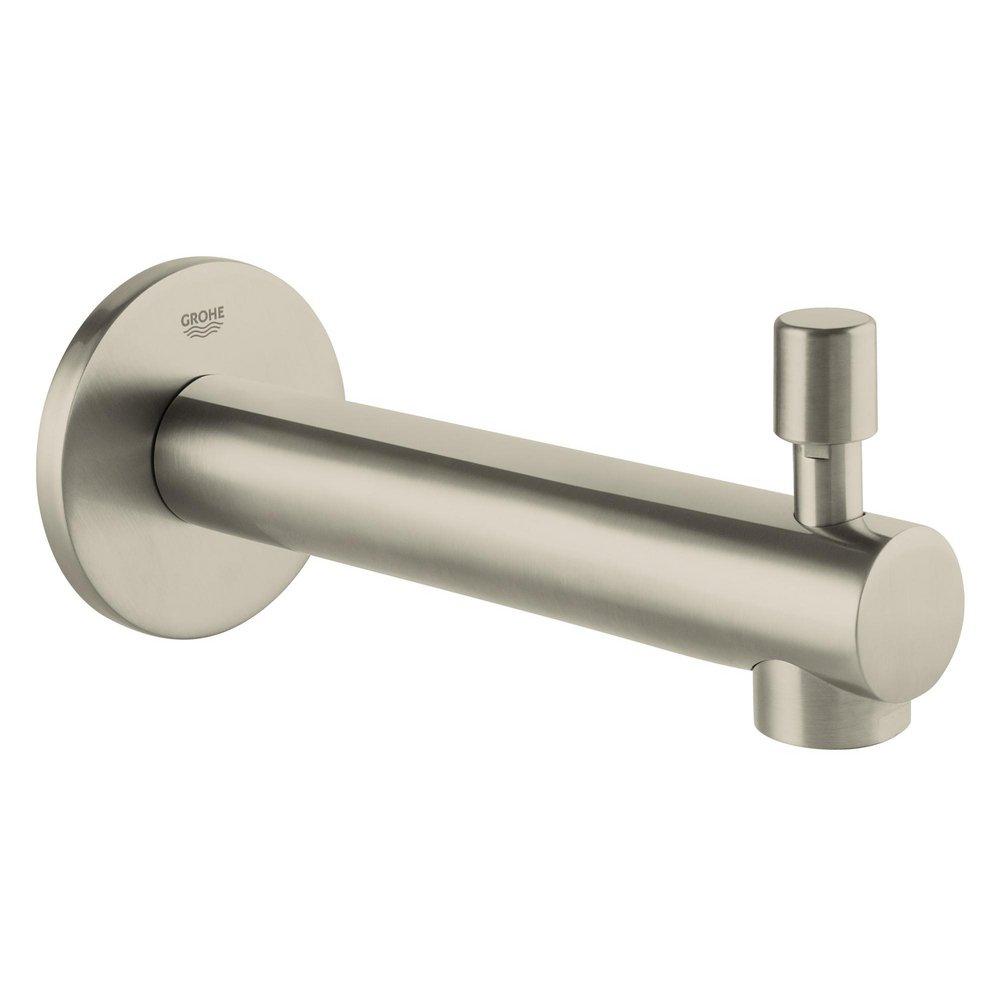 GROHE 13275EN1 Concetto Diverter Tub Spout with Power and Brushed Nickel Infinity Finish