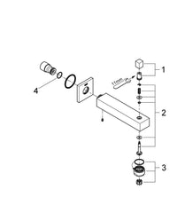 GROHE 13307000 Eurocube Diverter Tub Spout in StarLight Chrome