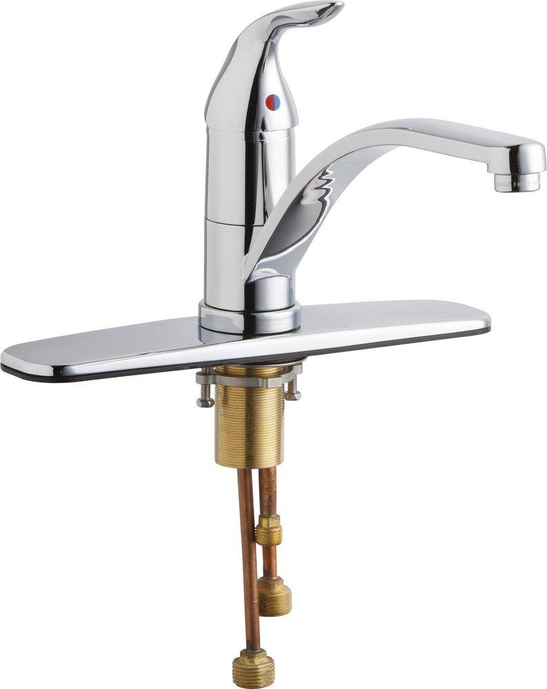 Chicago Faucets 431-ABCP Single Handle Kitchen Faucet in Polished Chrome