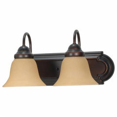 SATCO 60-1264 NUVO by SATCO Ballerina Traditional Vanity Light Fixture, 2 A19 Incandescent Lamp, 120 VAC, Mahogany Bronze Housing