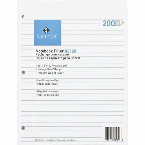 SPARCO Sparco SPR82120 College Ruled Filler Paper 200 Sheets