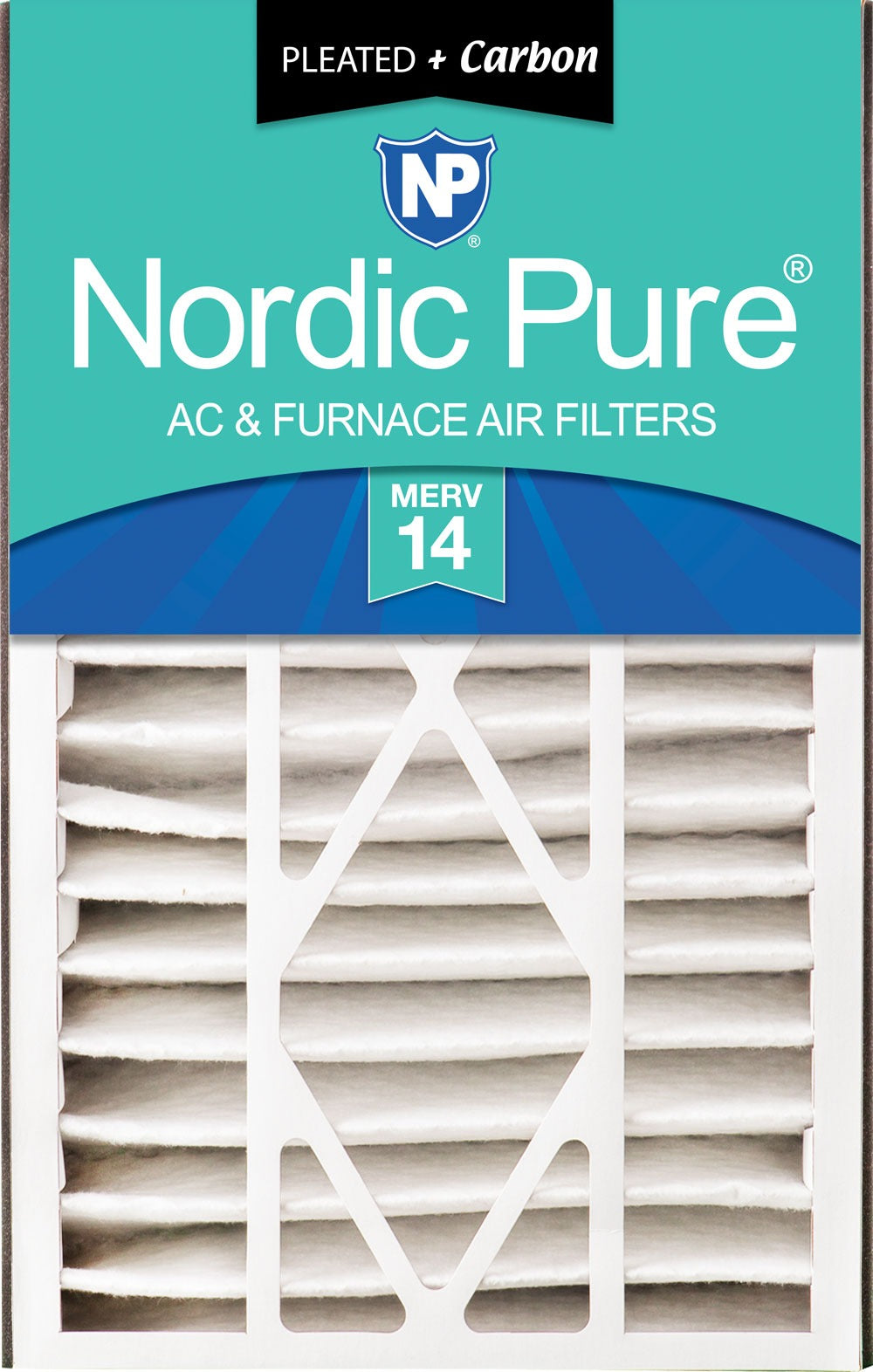 NORDIC PURE Nordic Pure 16x25x5ABM14+C-1 Merv 14 Carbon Air Filter