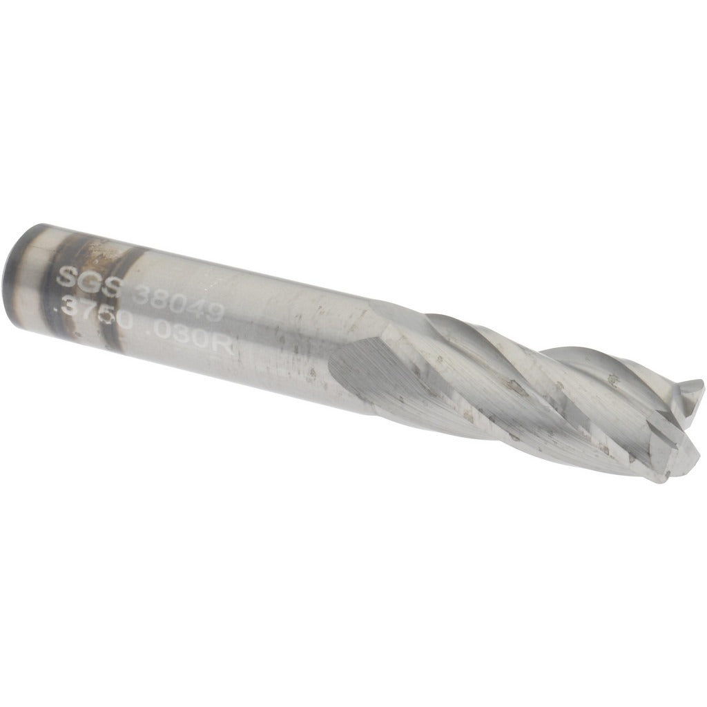 KYOCERA SGS PRECISION TOOLS Sgs 38049 Corner Radius End Mill 3/8 in 4 Flute Carbide