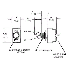 Hubbell HBL21 10/20 Amp 250/125 Volt DPST Screw Terminal Heavy Duty Panel Mount Switch