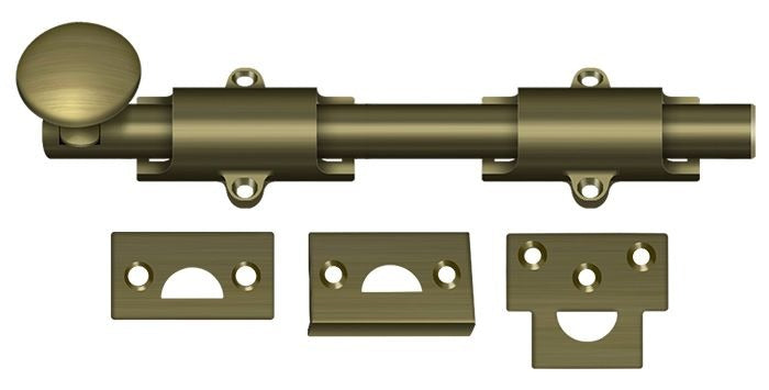 DELTANA Deltana 8SB5 Surface Bolt 8 Inches Heavy Duty Antique Brass