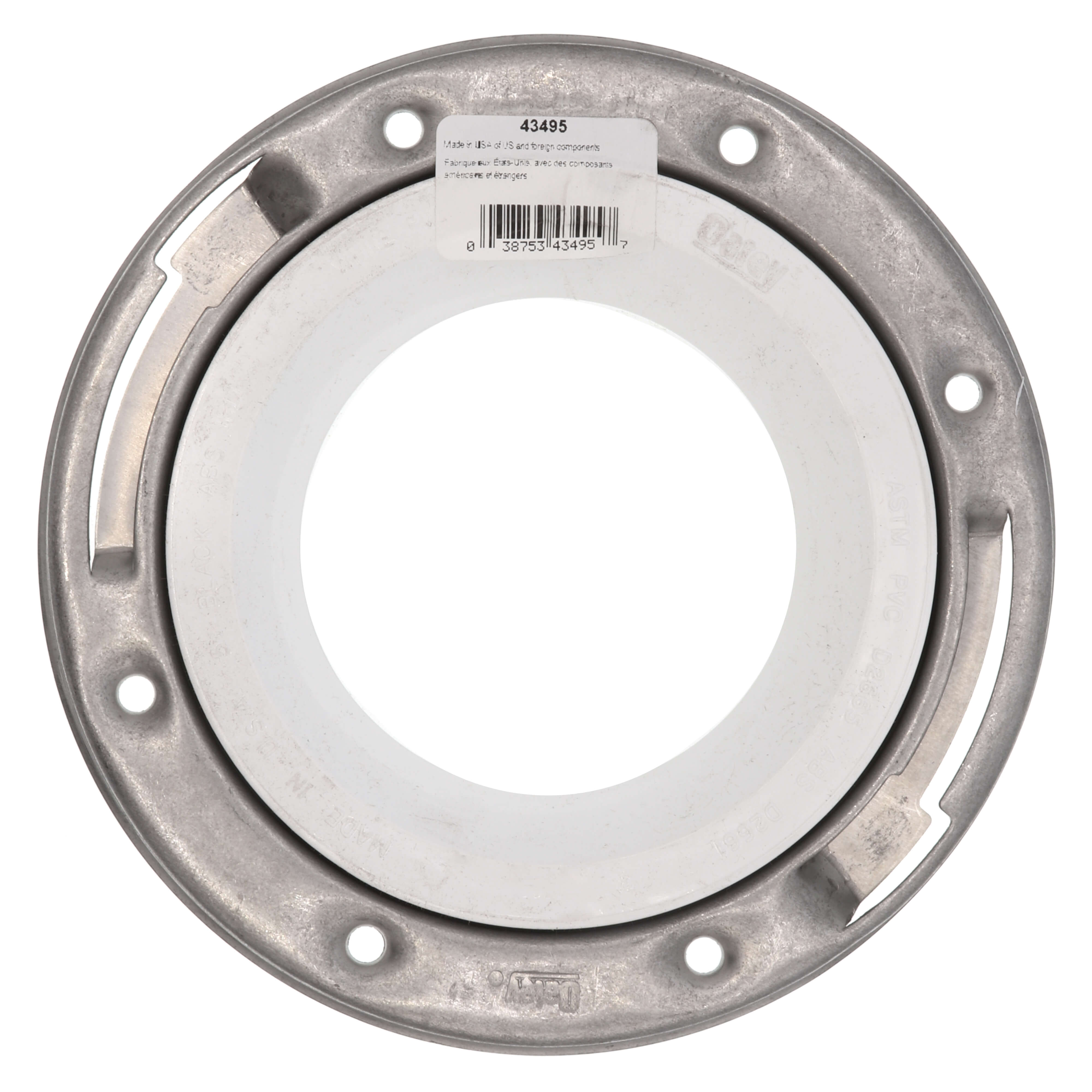 Oatey 43495 3 x 4 in. Stainless Steel PVC Closet Flange Ring Less Cap