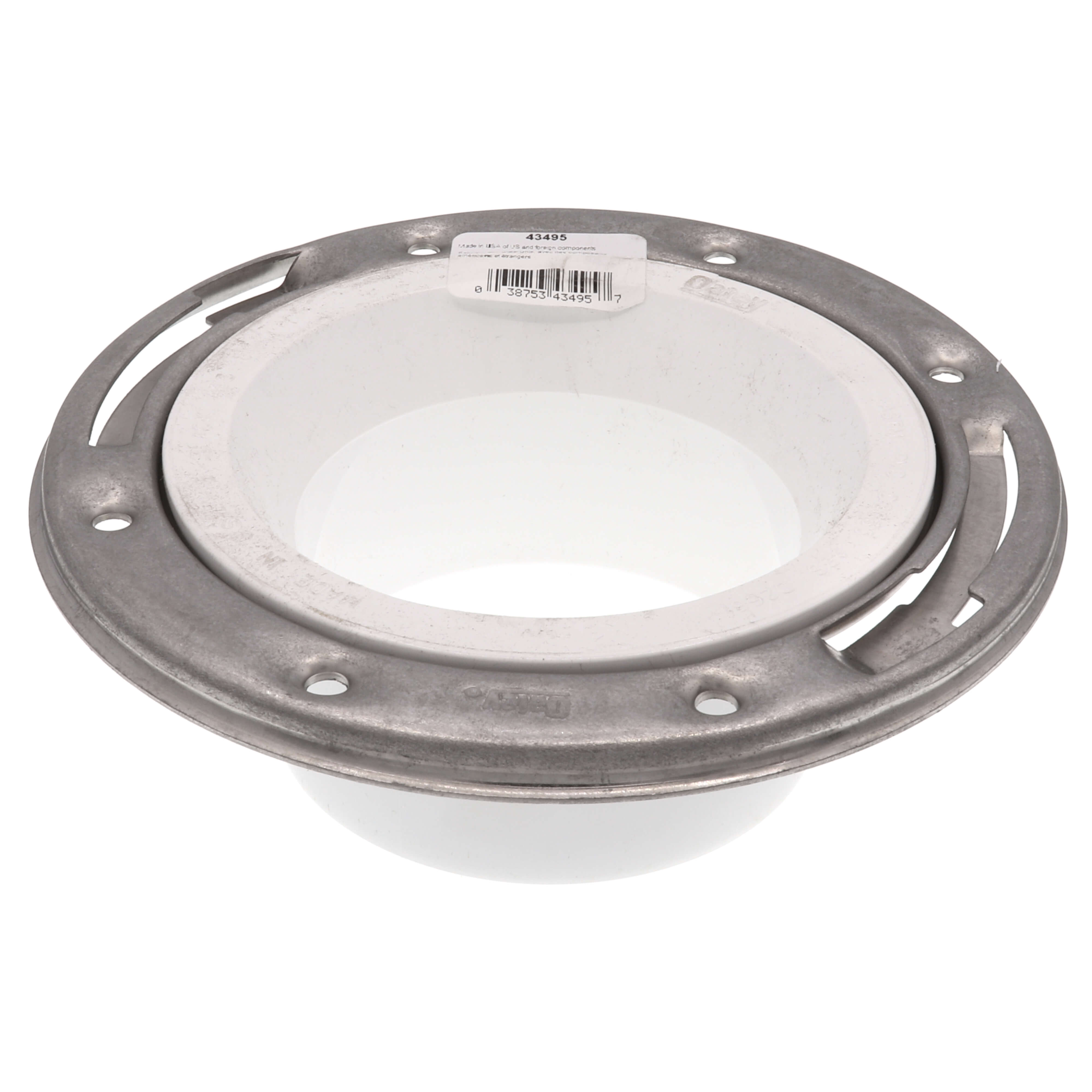 Oatey 43495 3 x 4 in. Stainless Steel PVC Closet Flange Ring Less Cap