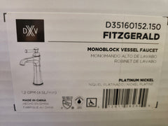 DXV American Standard D35160152.150 Fitzgerald Monoblock Vessel Single Handle Faucet Platinum Nickel