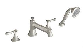 DXV D35160900.144 Fitzgerald Deck Mount 2 Handle Bathtub Faucet With Hand Shower