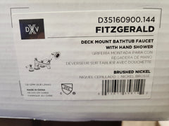 DXV D35160900.144 Fitzgerald Deck Mount 2 Handle Bathtub Faucet With Hand Shower