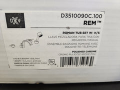 DXV D3510090C.100 REM 2 Handle Roman Tub Set With Hand Shower Polished Chrome