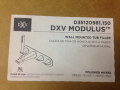 DXV D35120981.150 Modulus Wall Mount Tub Filler