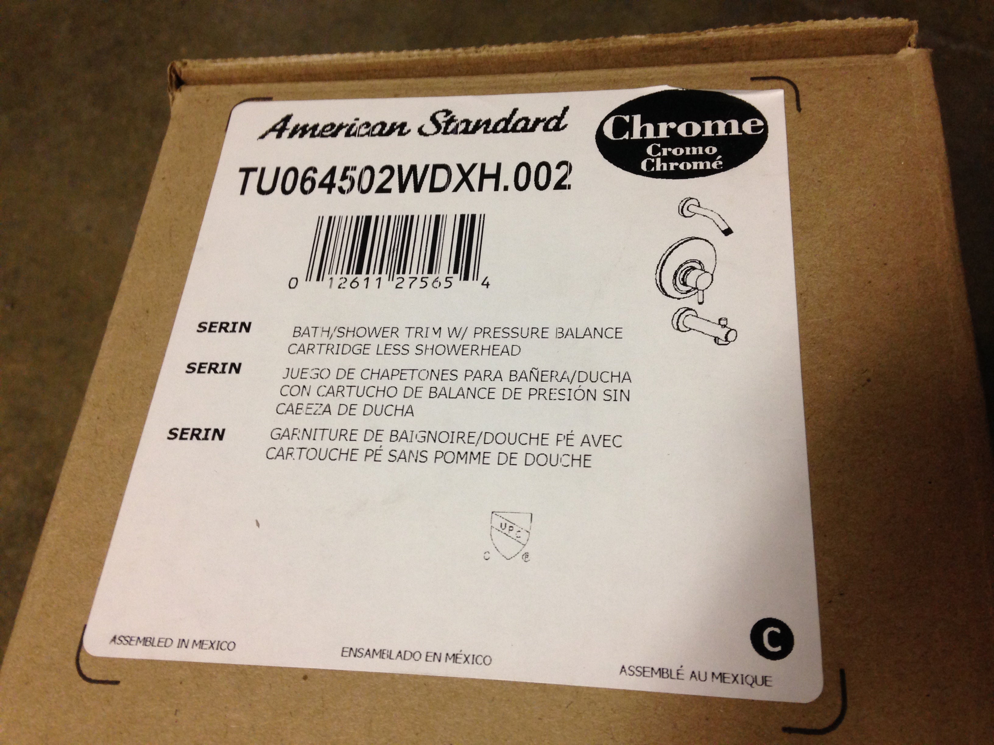 American Standard TU064502WDXH.002 Serin Bath/Shower Trim with Pressure Balance Cartridge