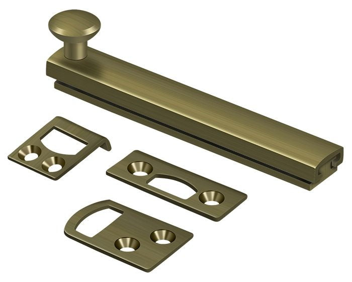 DELTANA Deltana 4SBCS5 Surface Bolt 4 in Concealed Screw Antique Brass