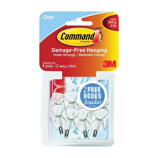 True Value 17067CLR-VP Command Clear Wire Hooks w/ Clear Adhesive Strips Value Pack