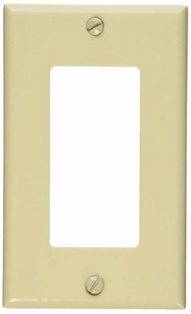 Leviton 80401-I 1-Gang Decora Wallplate Standard Size Thermoset Ivory