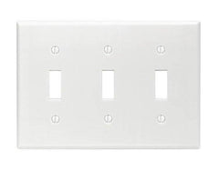 Leviton 88011 3-Gang Toggle Switch Wall Plate White