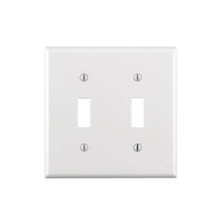 Leviton 88009 2-Gang Toggle Switch Wall Plate, Thermoset, White