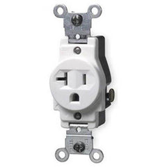 Leviton 5801-W 20-Amp 125-Volt Narrow Body Single Receptacle Commercial Grade Grounding