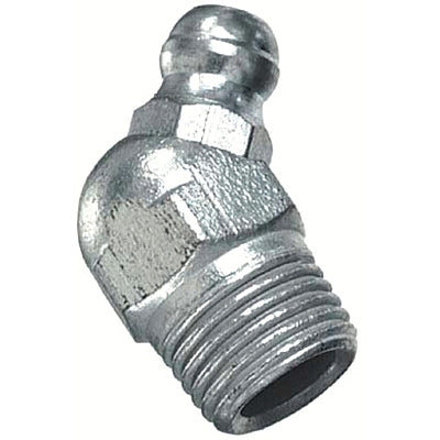 Lincoln Industrial 5210 Grease Fitting Short Thread Zinc Plated 1/4-28 NPT 45 Degree