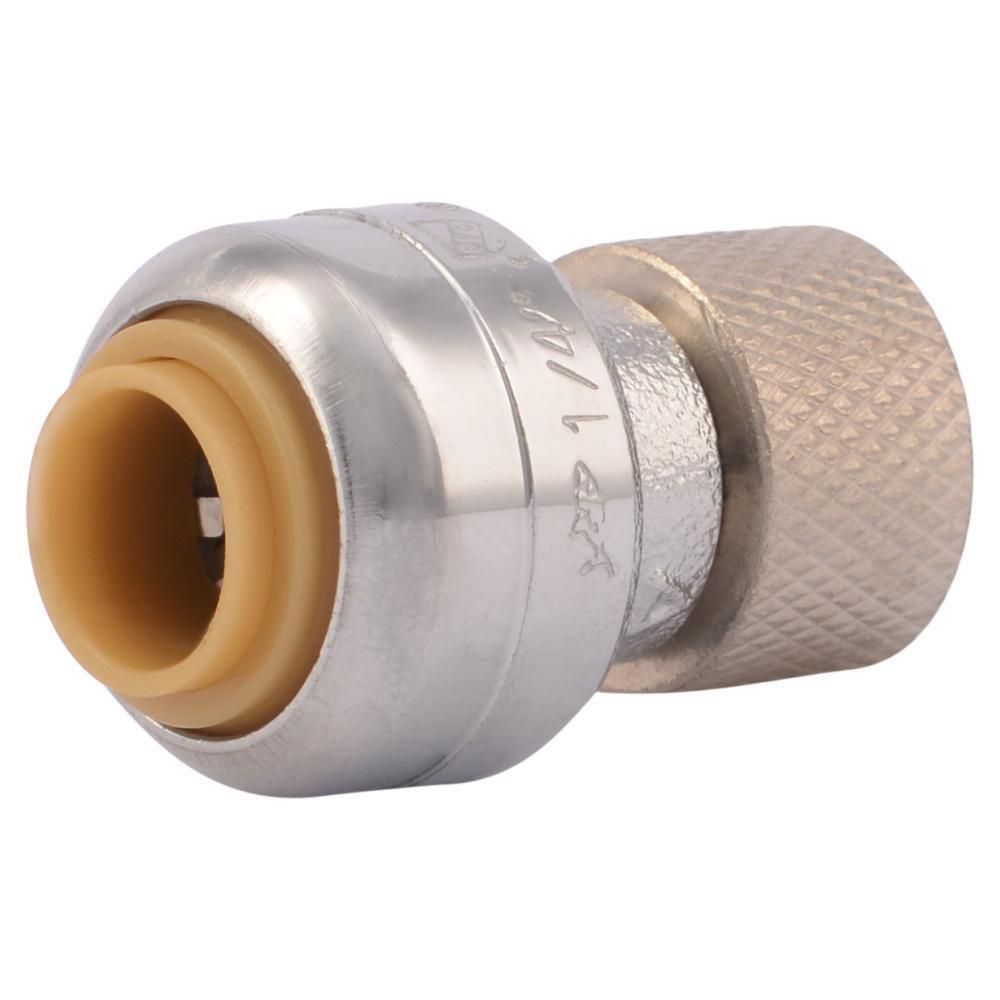 SharkBite U3523LF 1/4 x 3/8 Inch Brass Valve Connector Push to Connect