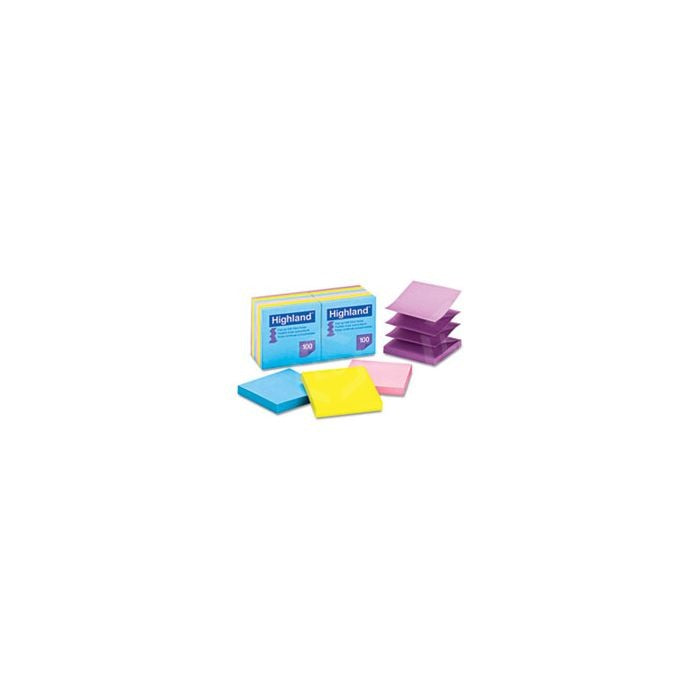 3M 3M MMM6549PUB Self-sticking Bright Pop-up Notepads (3 x 3 / 12 Pack)