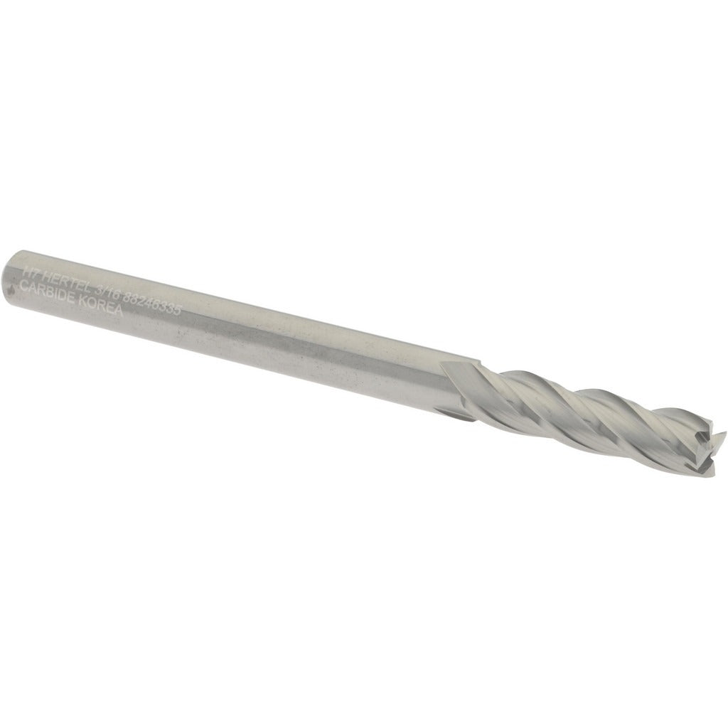 HERTEL Hertel 750124 Square End Mill 3/16 in 4 Flute Carbide
