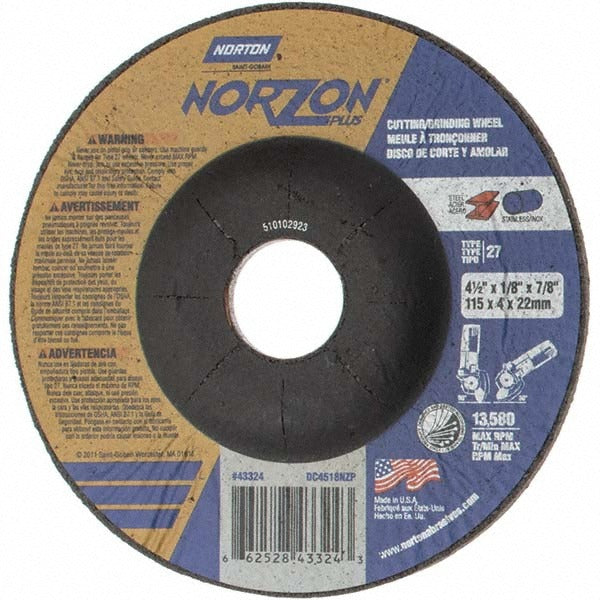 VALUE COLLECTION Value Collection N30444 Type 27 Grinding Wheel 4.5in 24 Grit