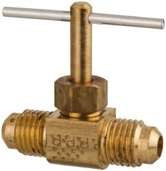 PARKER Parker NV102F-4 Straight Needle Valve 1/4 in Flare Brass