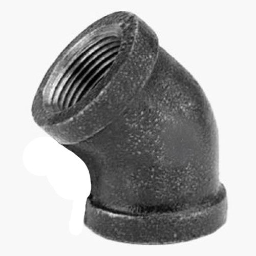 B&K 520-206 45 deg Pipe Elbow, 1-1/4 in, NPT, 150 lb, Malleable Iron, Black Oxide