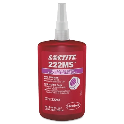 Loctite 135335 222MS Threadlocker Low Strength Small Screw 250 mL Purple