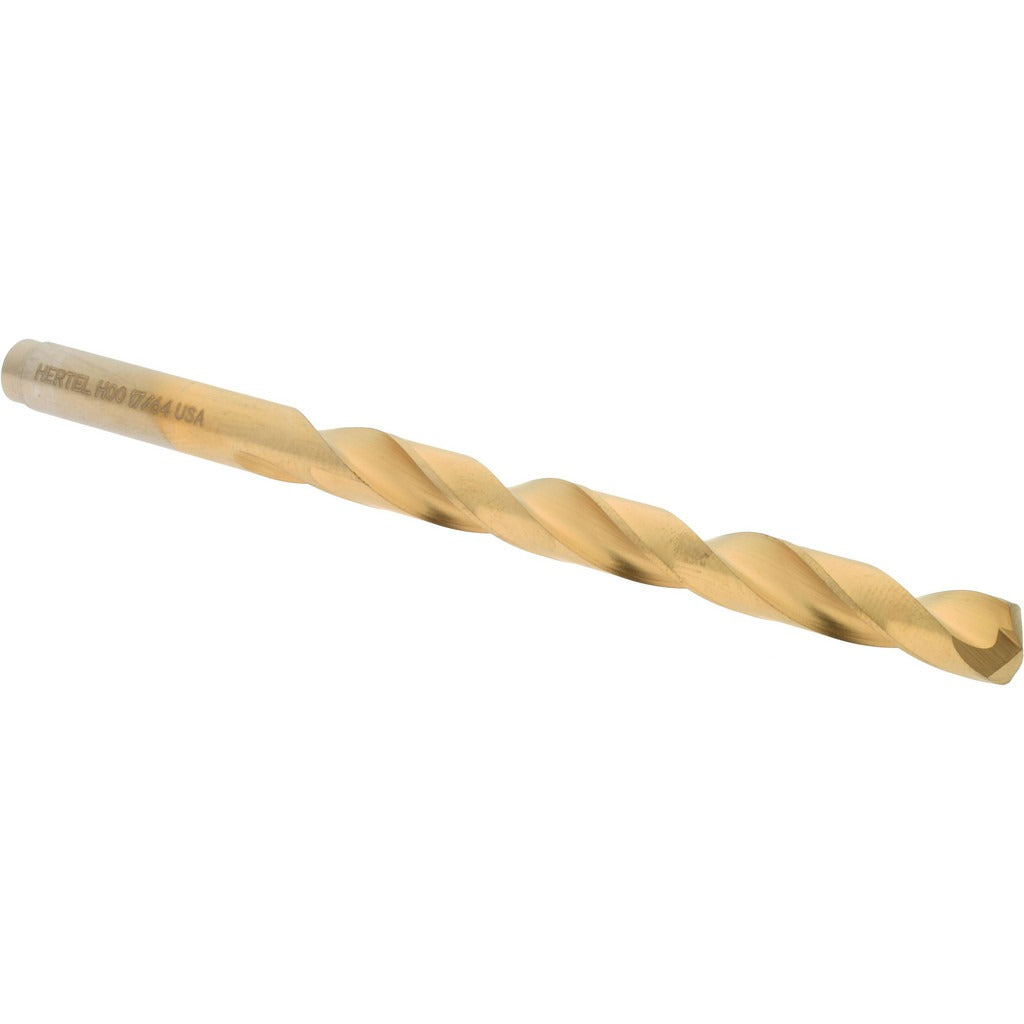 HERTEL Hertel 04141081 Cobalt Jobber Drill 17/64 in Tin 135 Deg