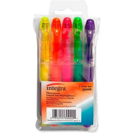 INTEGRA Integra 30000 Liquid Highlighter Chisel Tip Assorted 5pk