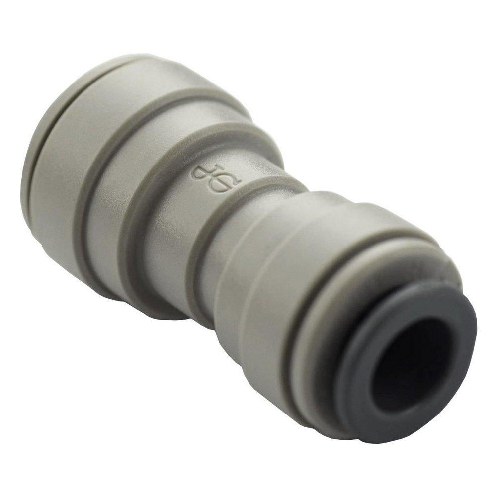 John Guest PI201210S 3/8 x 5/16 in. OD Tube 150# Acetal Copolymer Reducing Bulkhead Union Connector