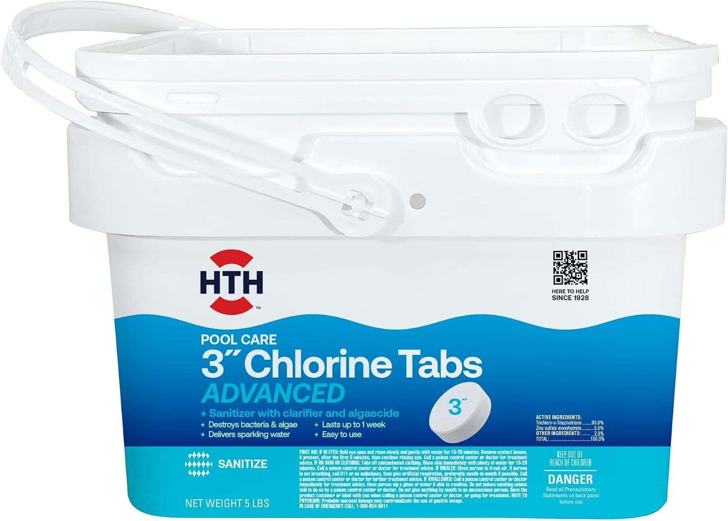 HTH Hth 42052 Pool Care 3 Inch Chlorine Tabs Advanced 5 lb
