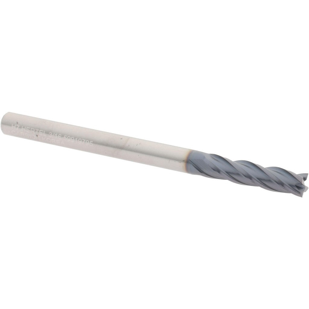 HERTEL Hertel 750290 Square End Mill 3/16 in 4 Flute Solid Carbide