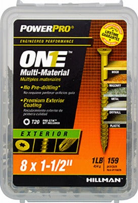HILLMAN Hillman Fasteners 116826 Exterior Screw 8x1.5 164 Pack