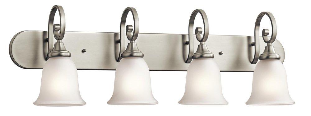 Kichler Lighting 45056NI Monroe 100W 4-Light Medium Base Incandescent Bath Vanity