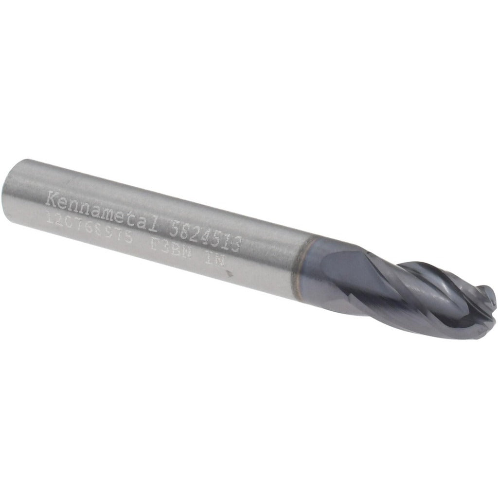 KENNAMETAL Kennametal 5824513 Ball End Mill 3/16 in 4 Flute Solid Carbide