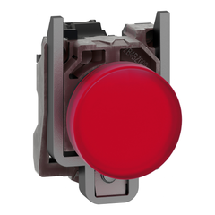 Schneider Electric XB4BVG4 Square D 22 mm 120 VAC 14 mA Red Die-Cast Chrome Round Pilot Light with LED