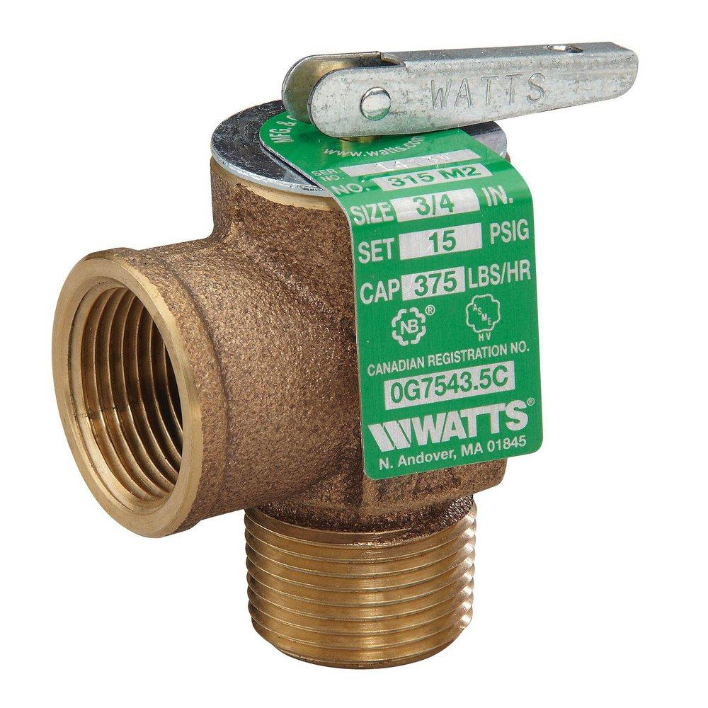 Watts 0342629 Series 315-M2 3/4 in. Bronze MNPT x FNPT 15# 250 Relief Valve