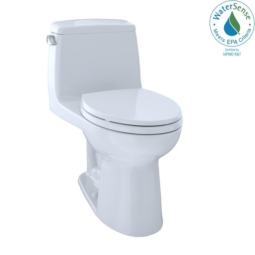 Toto MS854114ELG#01 Eco UltraMax Elongated One-Piece Toilet in Cotton White