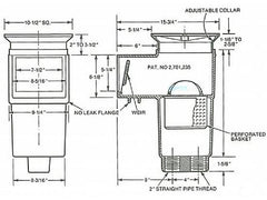 Hayward SP1082 Auto-Skim In-Ground Pool Skimmer 2 Inches Square Cover