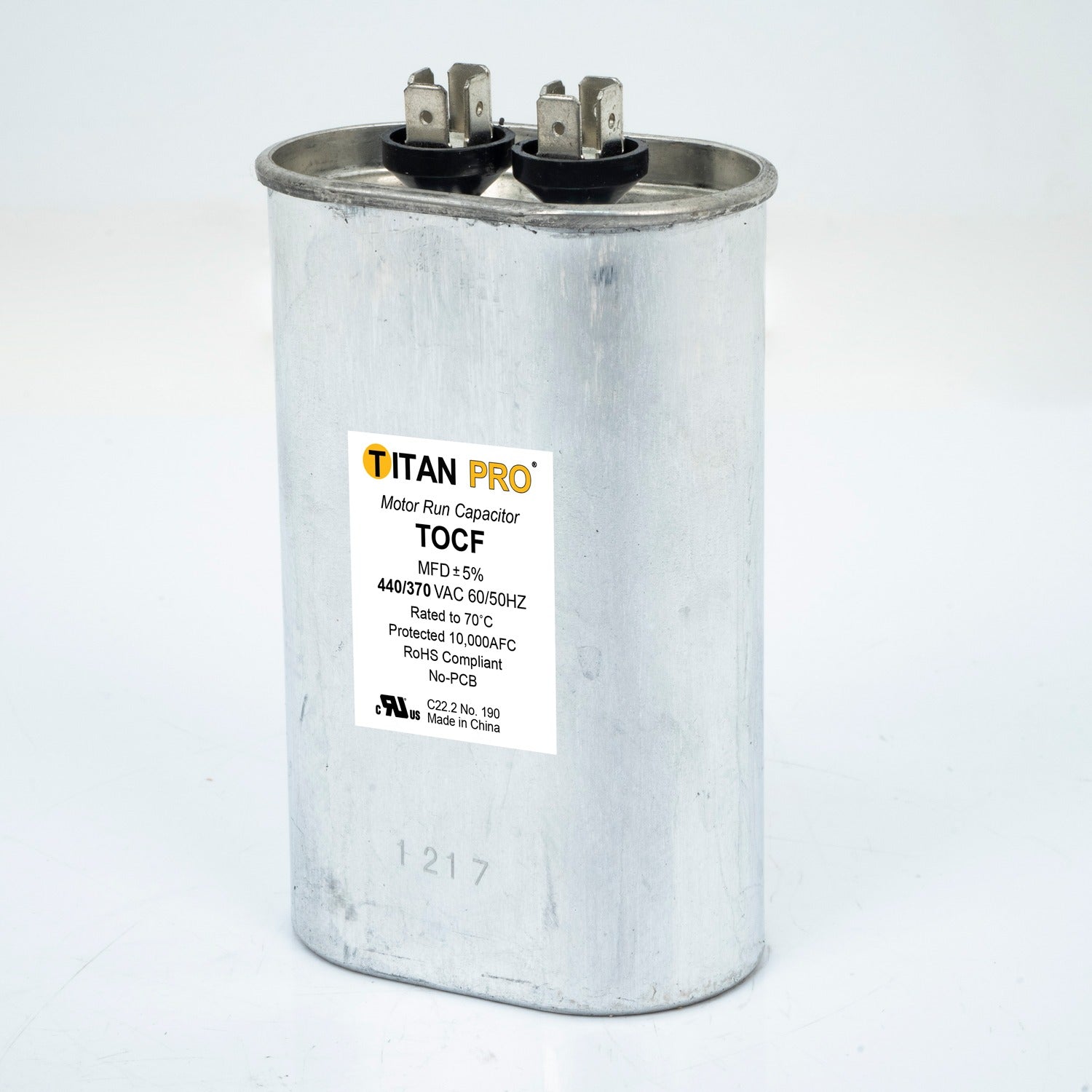 TITAN PRO Titan Pro TOCF45 Run Capacitor 45 MFD 440/370 Volt (Oval)