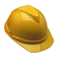 MSA 10034020 V-Gard 500 Protective Caps and Hats 4 Point Fas-Trac Vented Cap Yellow