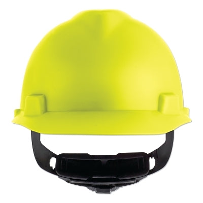 MSA 10203088 V-Gard Cap Style Safety Hard Hat with Fas-Trac III Ratchet Suspension Matte Hi-Viz Yellow