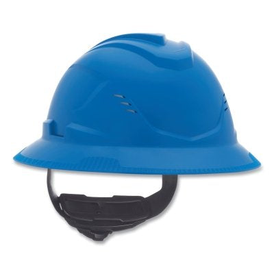 MSA 10215830 V-Gard C1 Hard Hat Fas-Trac III 4 Point Ratchet Vented Blue