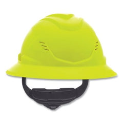 MSA 10236066 V-Gard C1 Hard Hat Fas-Trac III 4 Point Ratchet Vented Hi-Viz Yellow Green