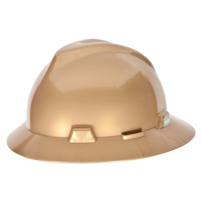 MSA 814053 V-Gard Protective Hat Fas-Trac III Full Brim Hat Slotted Gold