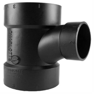 CHARLOTTE PIPE Charlotte Pipe Abs 00401 1200HA Abs Dwv Sanitary Tee 3x3x1.5in